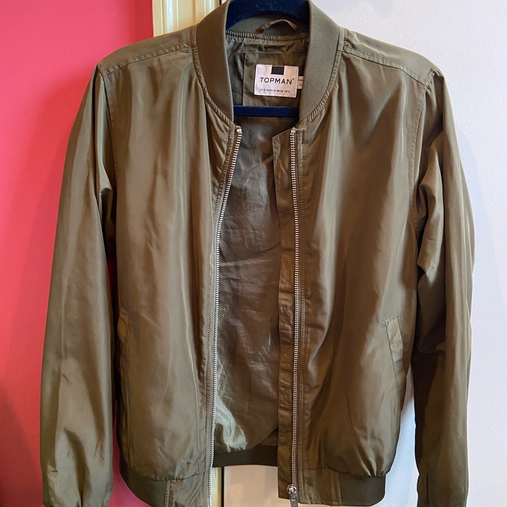 Topman green bomber jacket